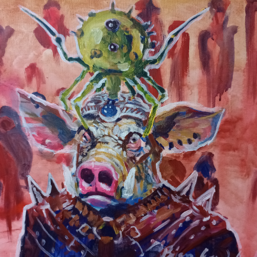 Steampunk Pig Politician - A Satirical Commentary on Power Corruption Responsibility and Accountability