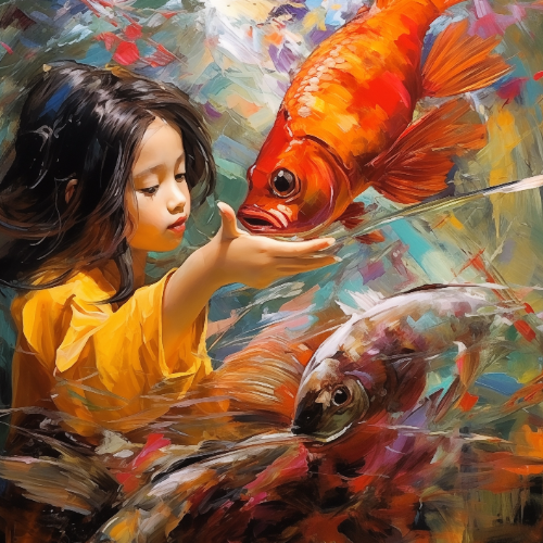 Girl with Goldfish 1