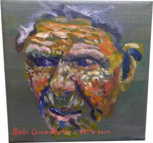 Old Lady Strong Heart has empty eyes in a sliced loaf video artwork by Brian Carew-Hopkins on VooGlue