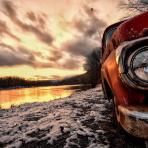 Sunset Over the River