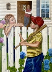 Boy Girl on Fence