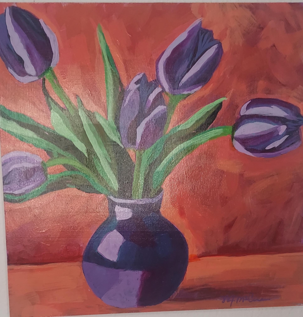 Purple Tulips in a Vase