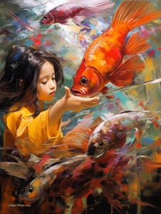 Girl with Goldfish 1