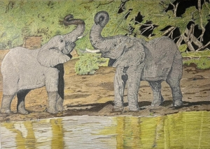 Elephants at the Watering Hole