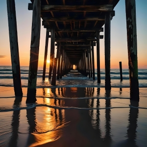 Under the Pier at Sunrise