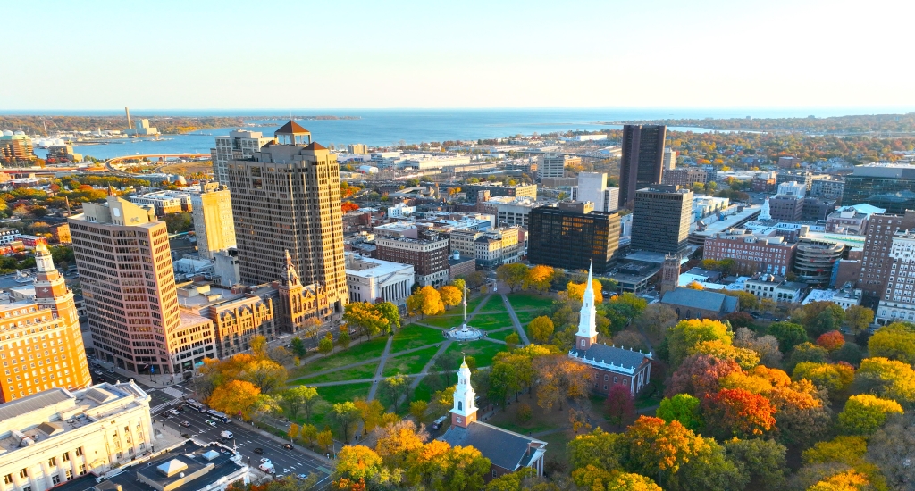 New Haven Green in Autumn