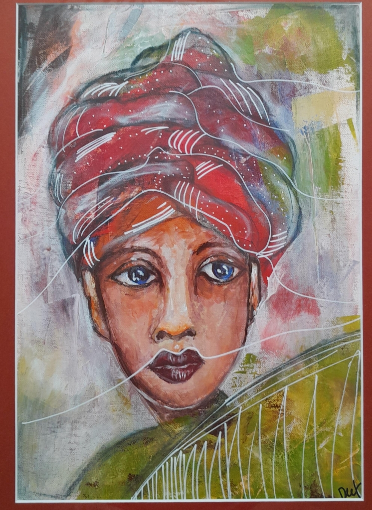 African Woman in Red Turban