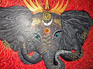 Ornate Elephant in Red