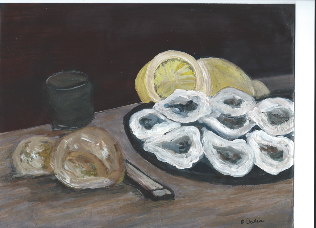 Oysters and Lemons Still Life