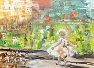 Little Dancer in a Vibrant Landscape