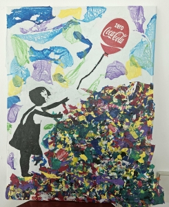 Girl with Zero Coca - Cola Balloon