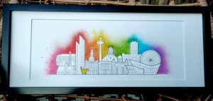 Liverpool Skyline with a Rainbow Burst