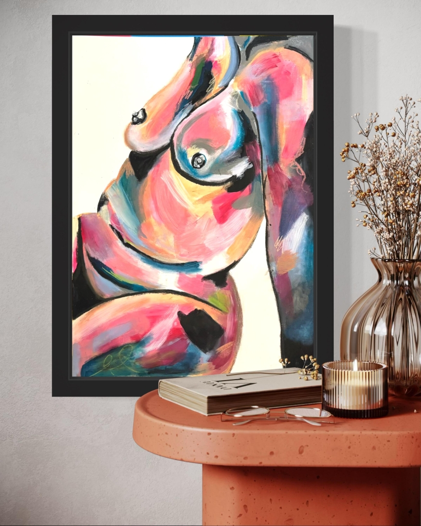 Abstract Female Form in Vibrant Hues