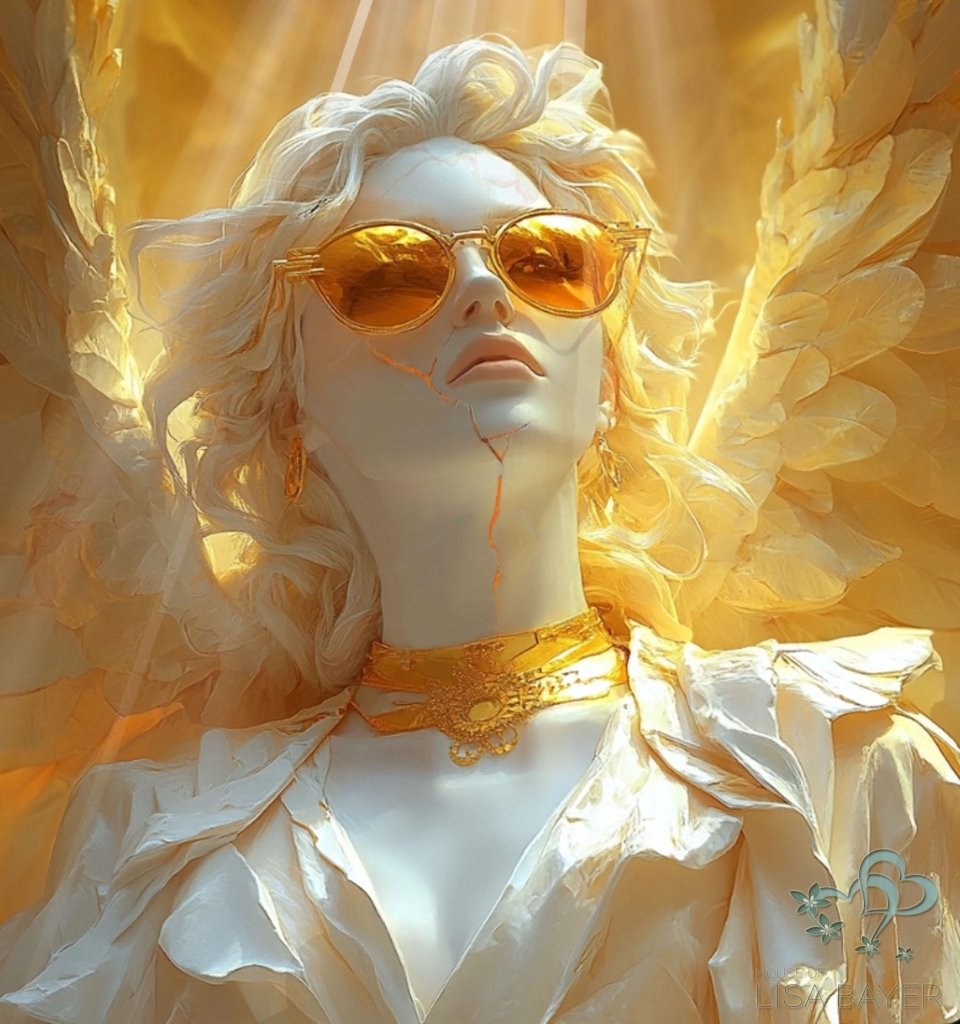 Celestial Strength – The Golden Angel of Resilience