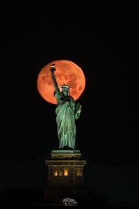 Lady Liberty and the Snow Moon