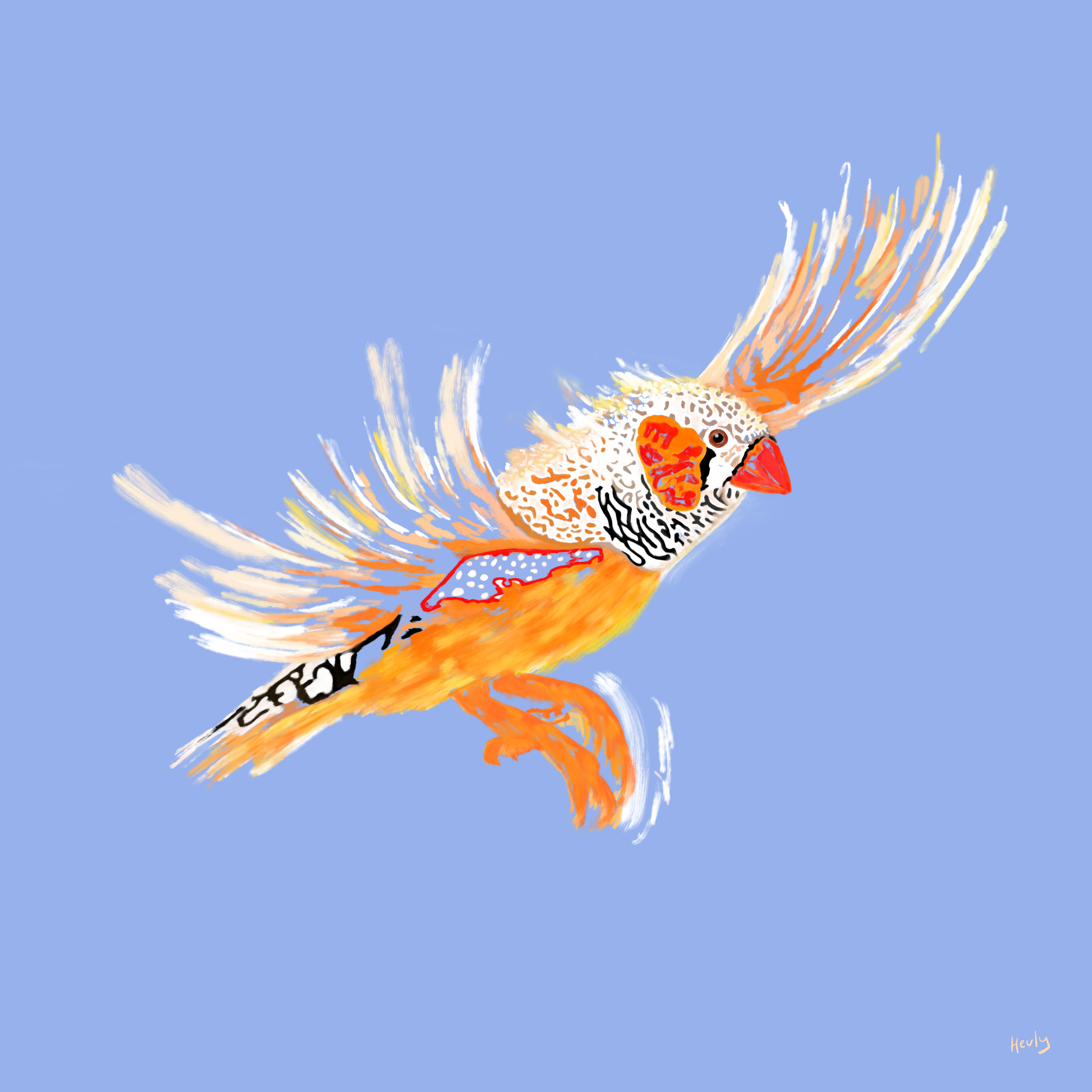 Finches Flying in Morning Light no. 3