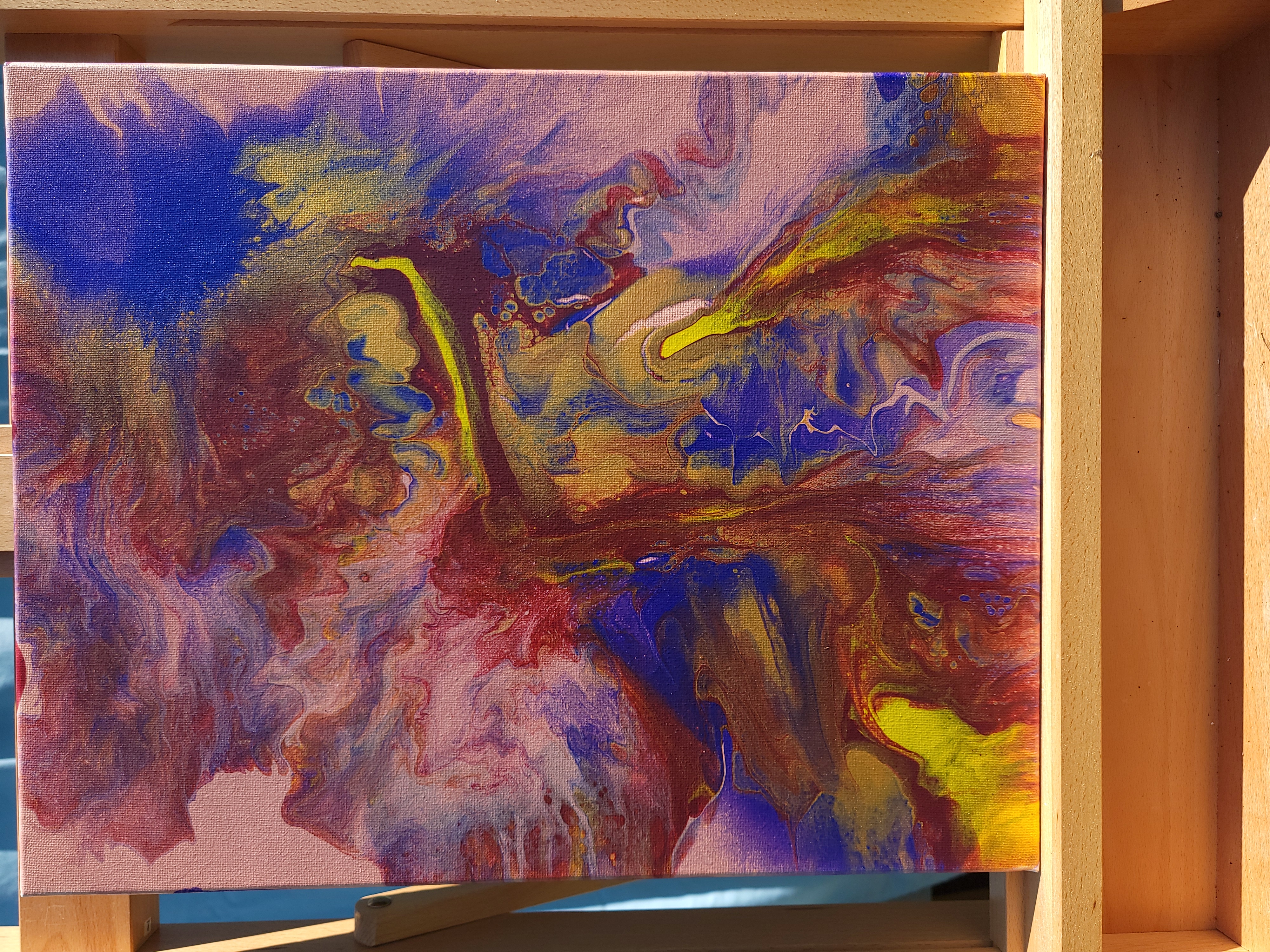 Abstract Symphony in Purple, Gold, and Blue