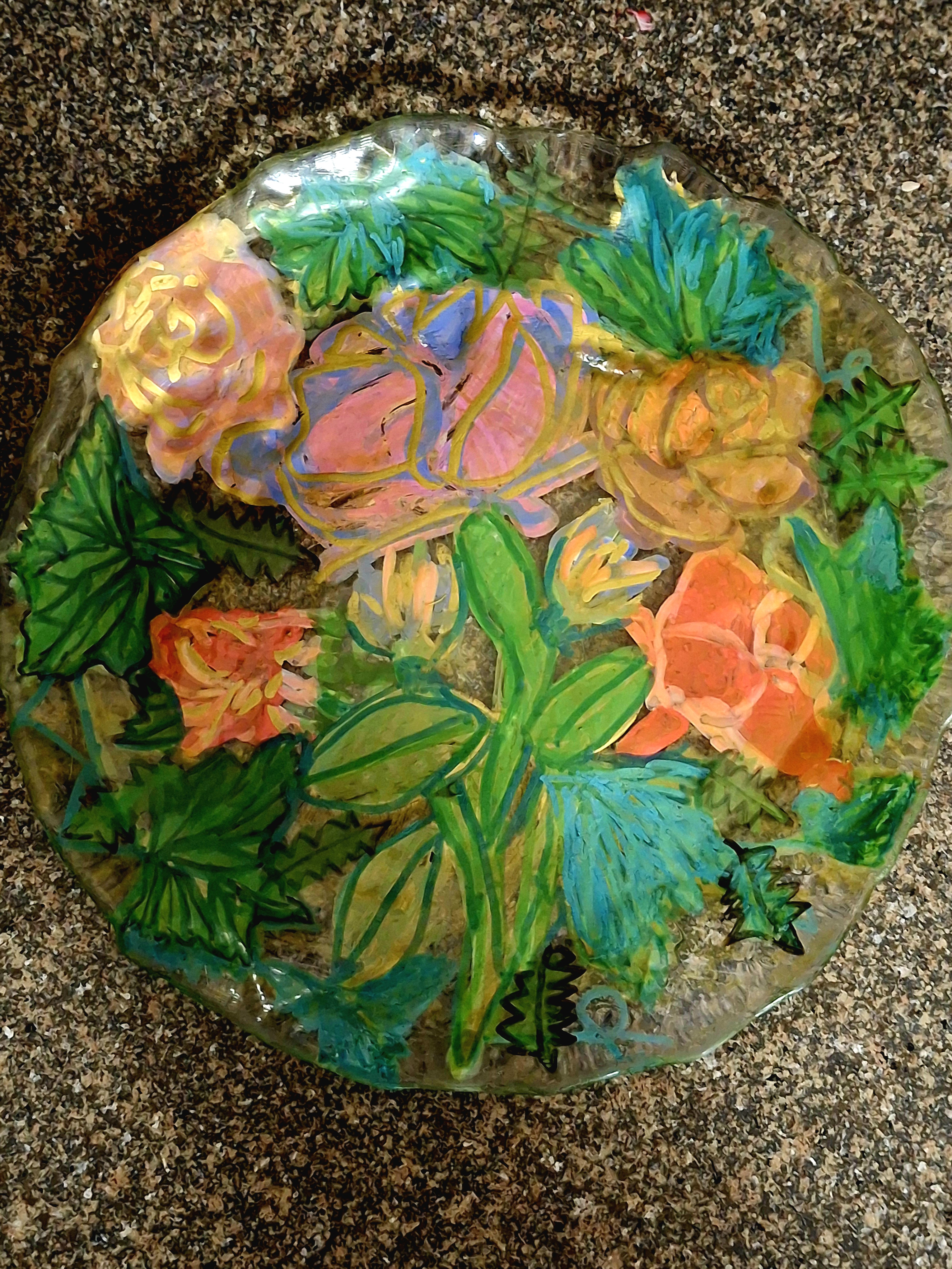 Floral Symphony on Glass