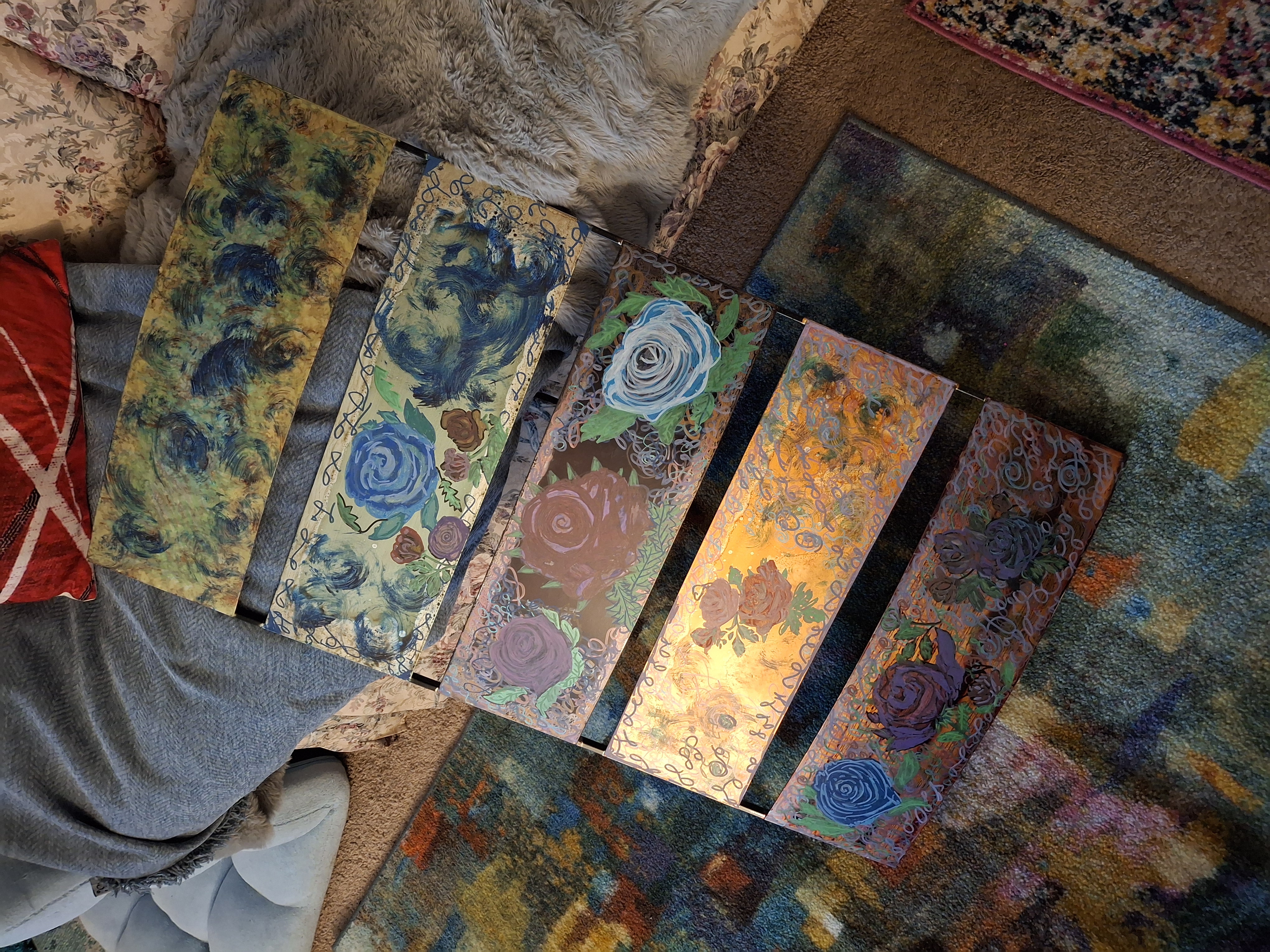 Floral Symphony: A Mixed Media Art Installation